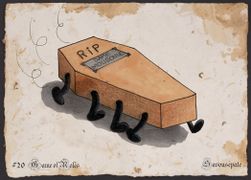 Le cercueil de dame Mougoule accidentellement animé par Raoul (Savousépate pour l'inktober 2021)